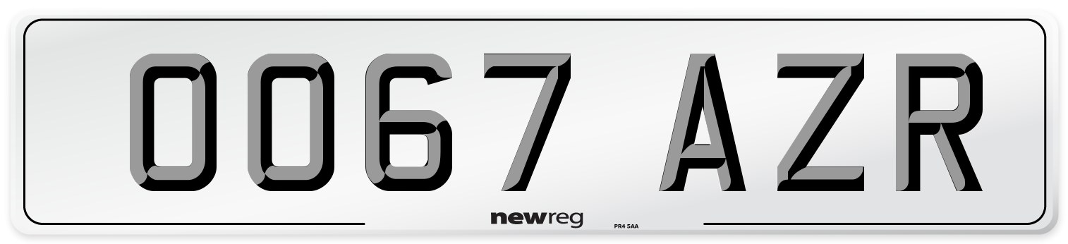 OO67 AZR Number Plate from New Reg